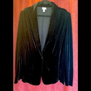 Ava & Viv! Black soft velvet jacket.